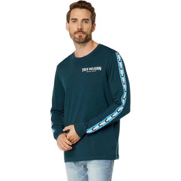 True Religion Mens Long Sleeve Reflecting Pond Shirt, Teal, Size XXL, NWT - Picture 1 of 8